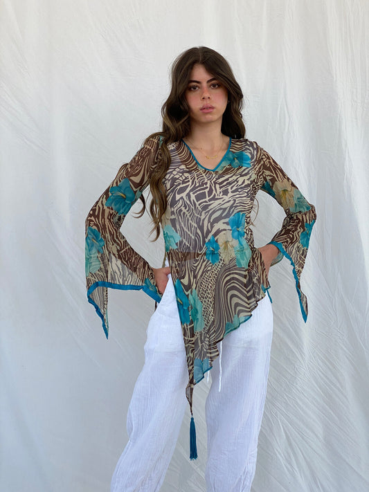 Luisa Spagnoli Sheer Silk Top - S