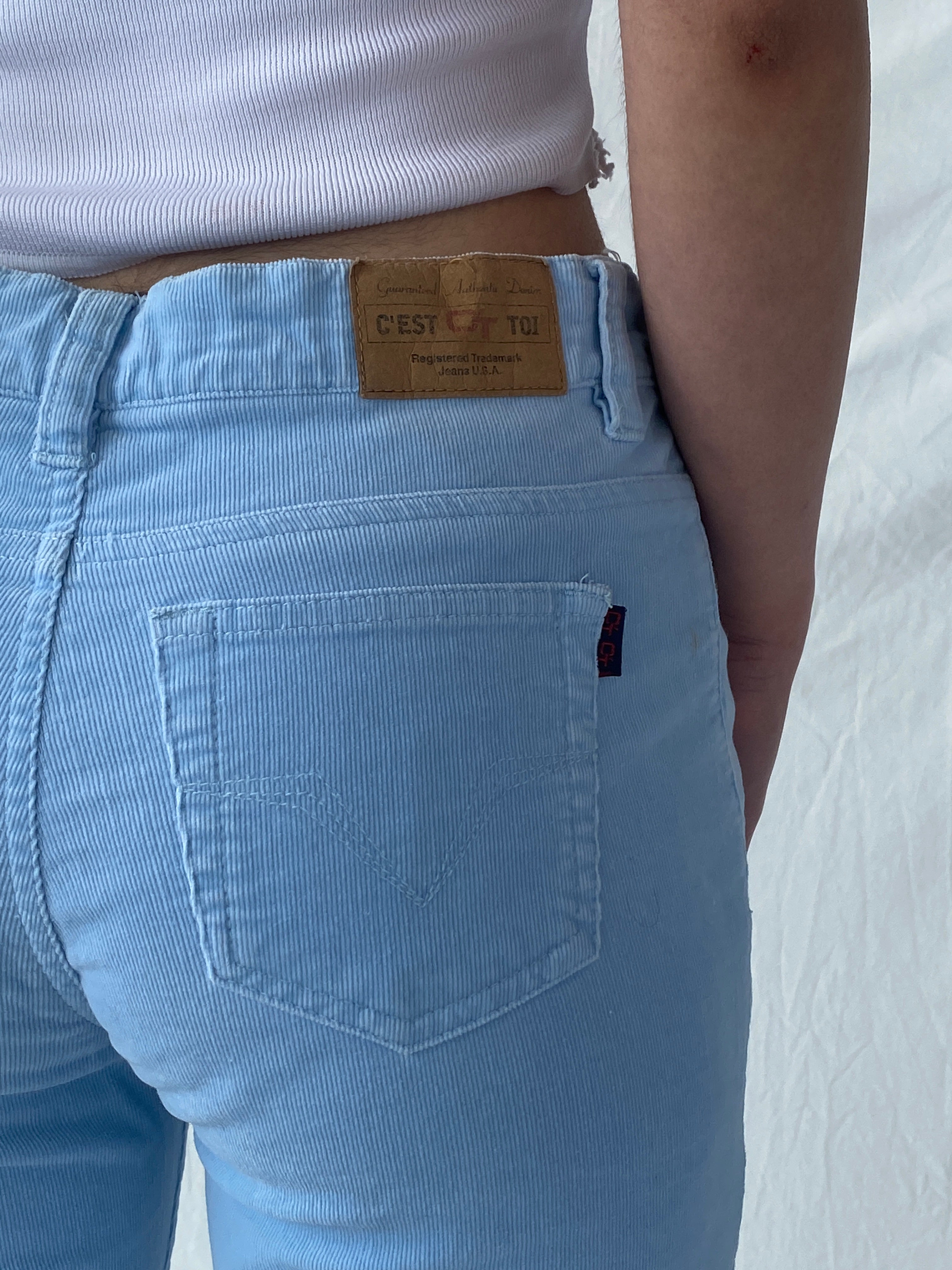 Vintage Cesttoi Low Rise Blue Corduroy Pants - 34EUR