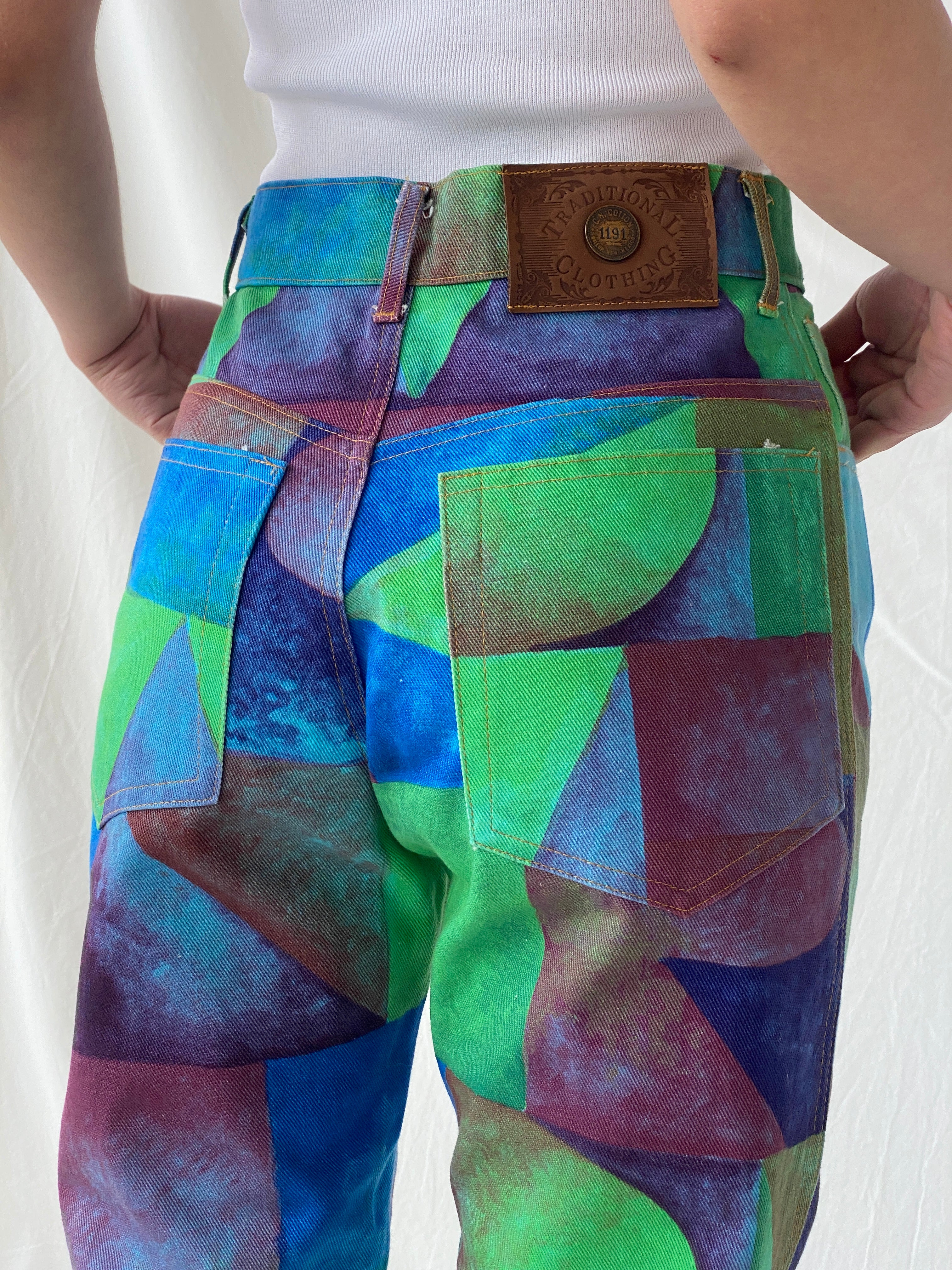 Vintage Capricci Abstract Multicolored Jeans - 34EUR