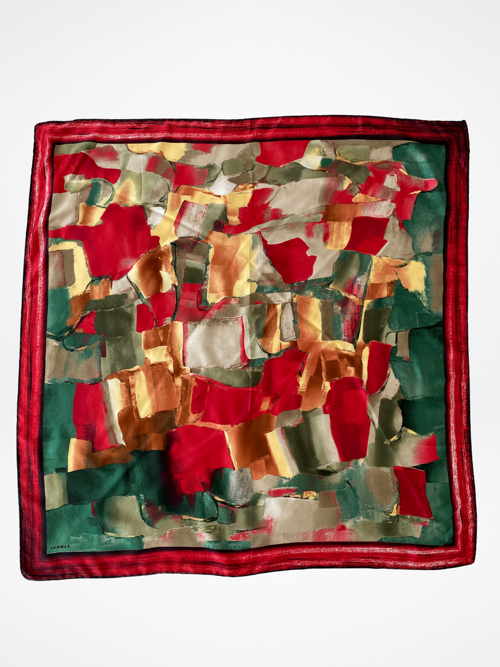 Beautiful Sunway Abstract Colorful Satin Square Scarf