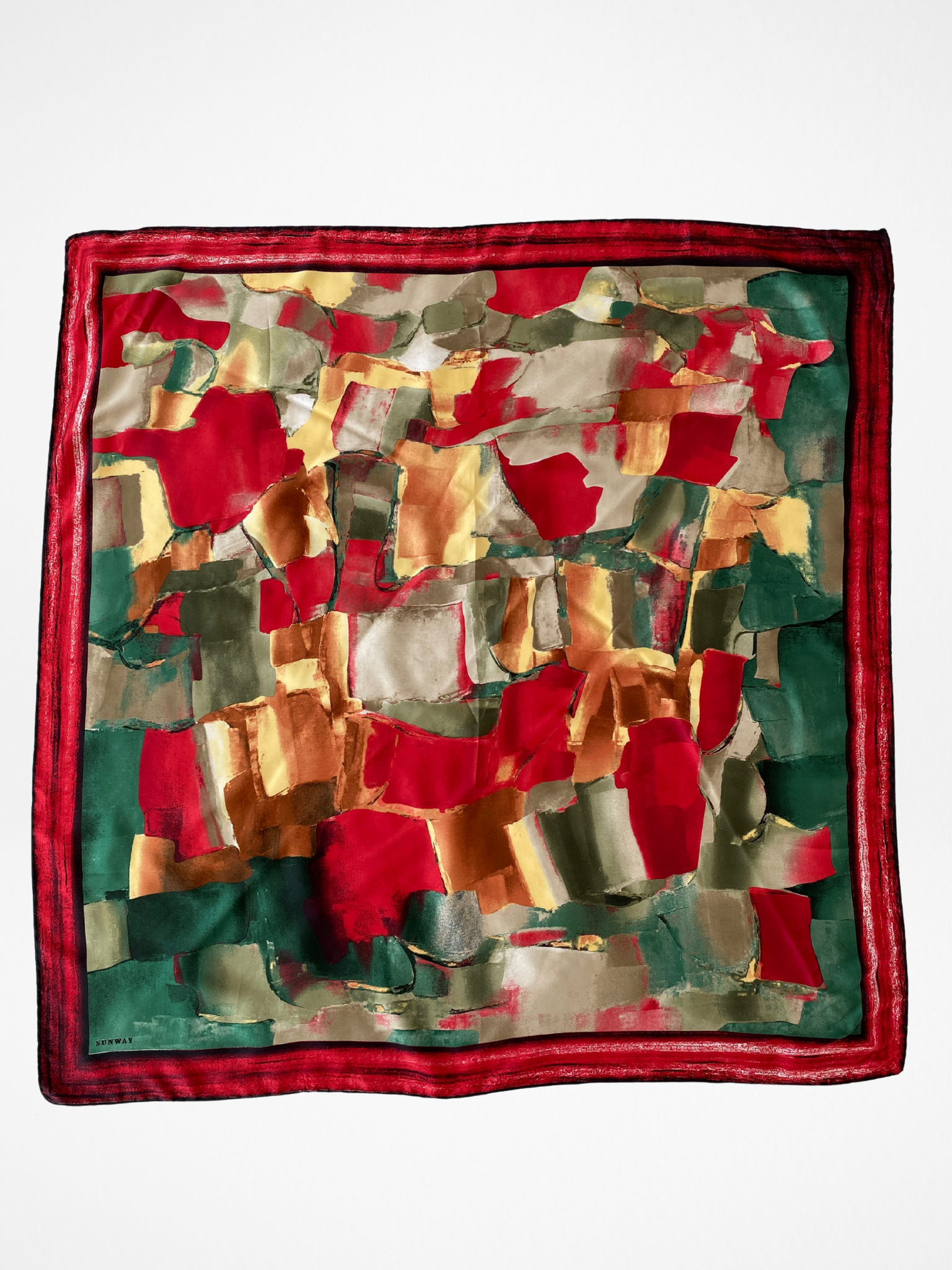 Beautiful Sunway Abstract Colorful Satin Square Scarf
