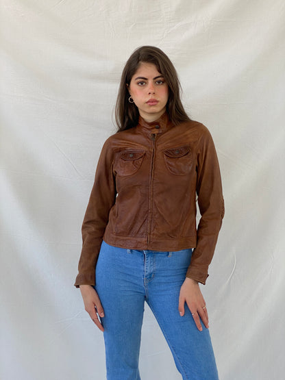 00s Next Genuine Leather Brown Jacket - S