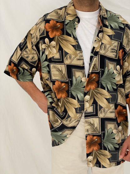 Vintage Campia Moda Tropical Relaxed Fit Rayon Vacation Shirt - L