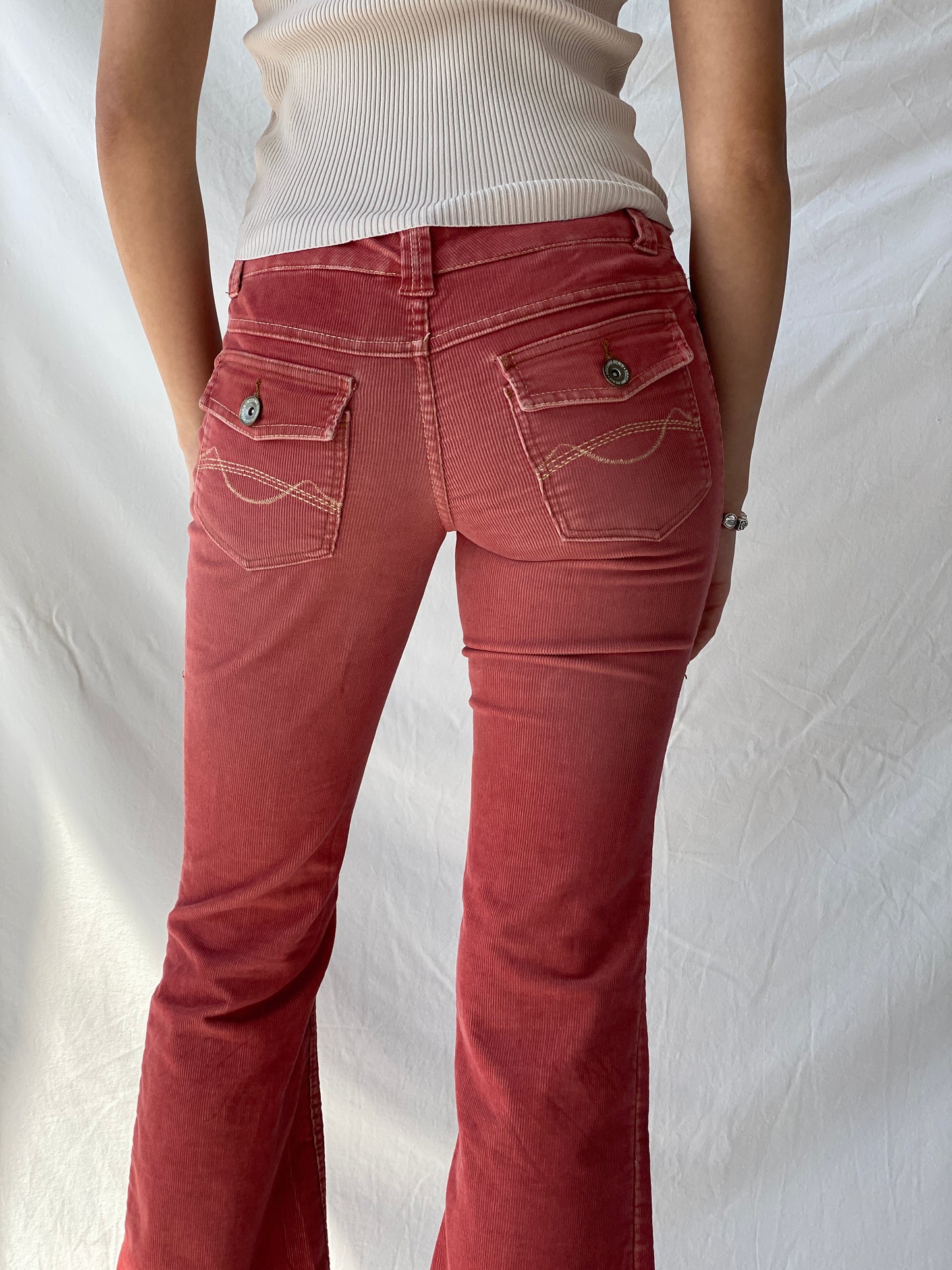 00s Mossimo Denim Pink Mid-Rise Flare Leg Corduroy Pants - 36EUR