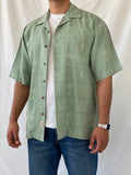 Vintage Jamaica Jaxx Mint Green Short Sleeve Button Up Men’s Hawaiian Silk Shirt - M