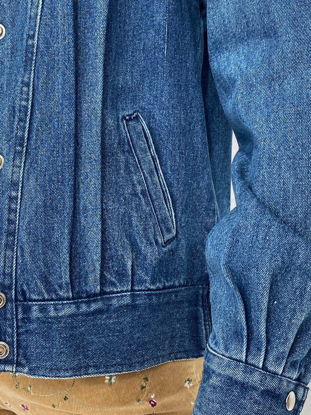 Vintage Denim Bomber Jacket - M