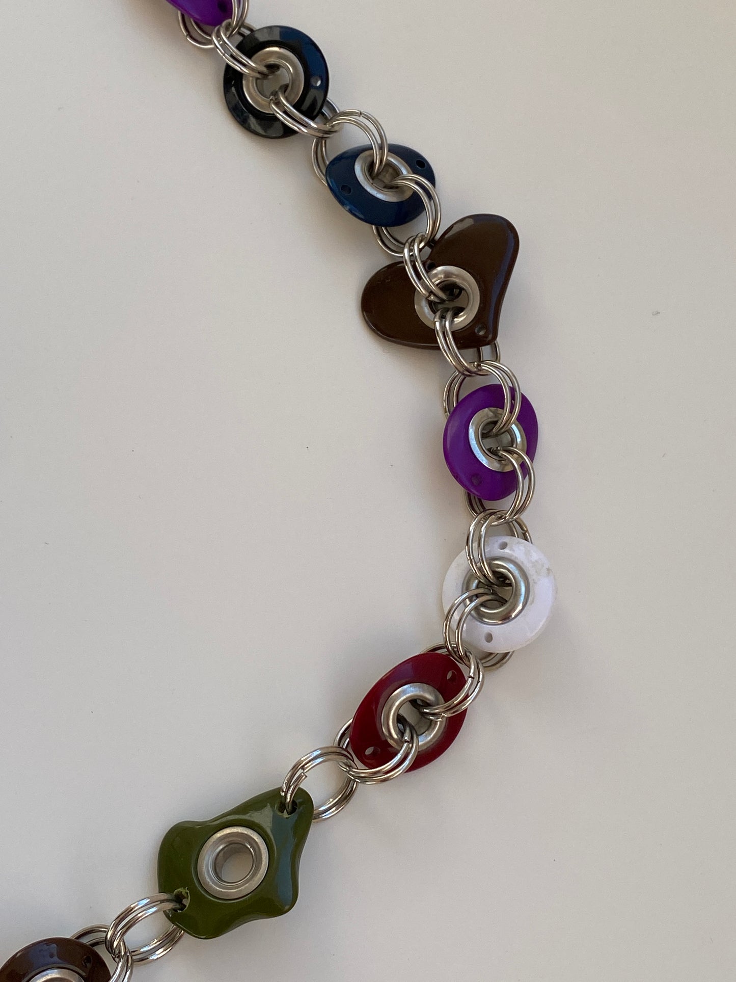 Vintage Y2K Una Hopkins Multicolor Resin Grommet Convertible Necklace Belt