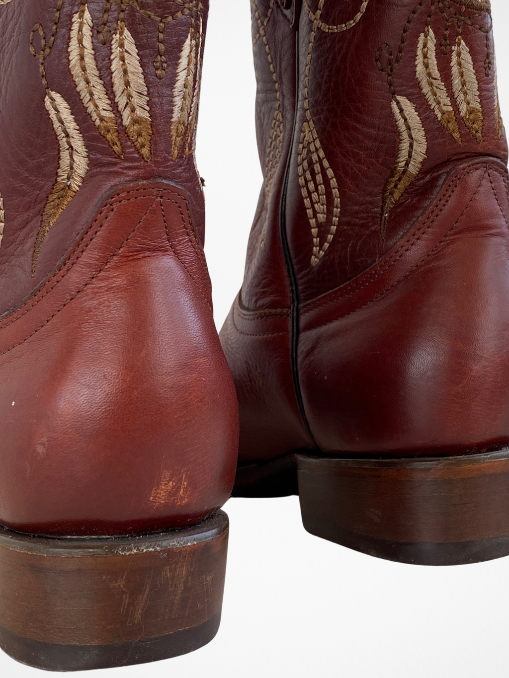 El General Western Embroidered Brown Nubuck Leather Women’s Rodeo Classics Cowboy Boots