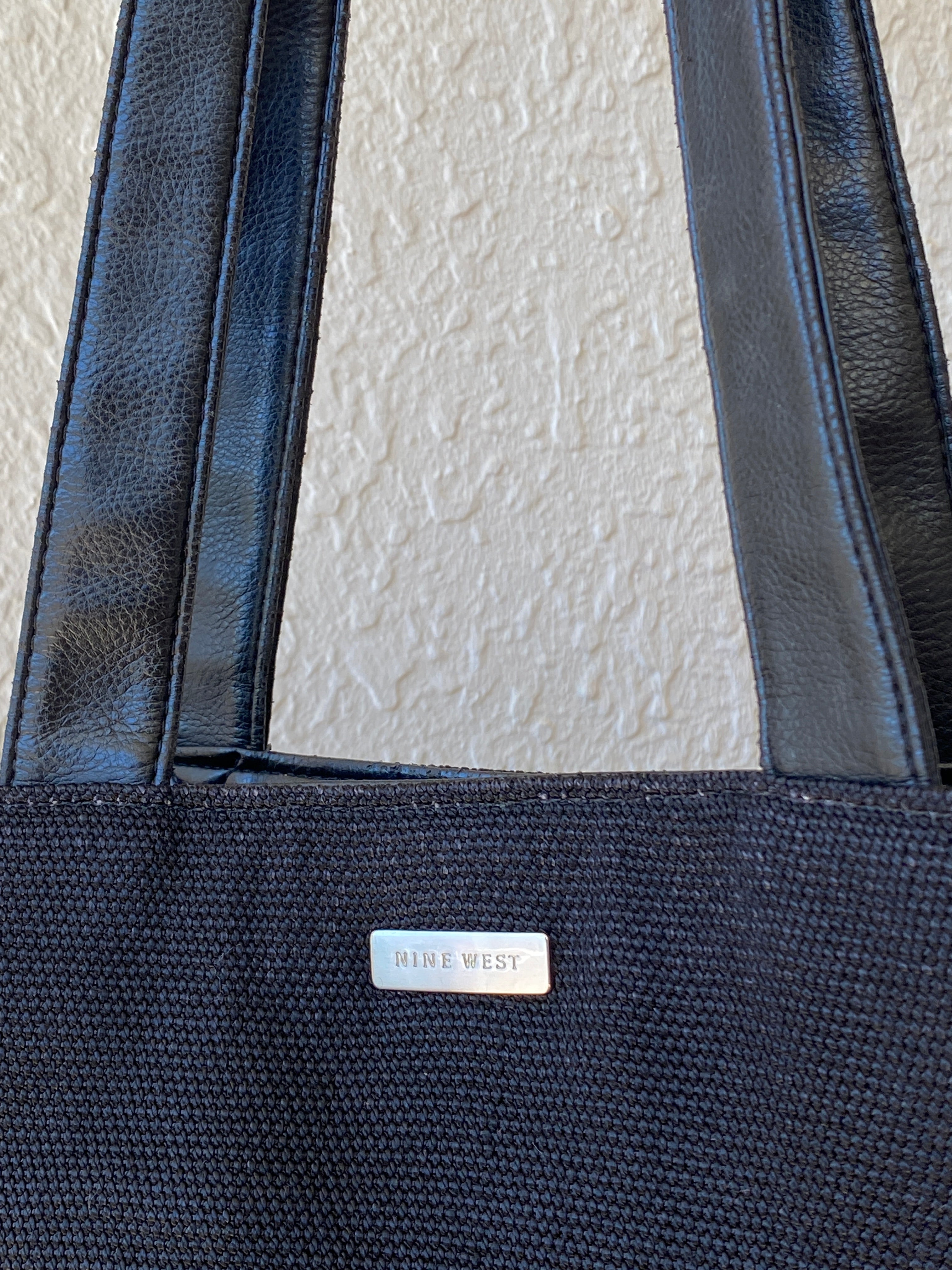 Vintage 90s Nine West Black Canvas Women’s Shoulder Bucket Bag