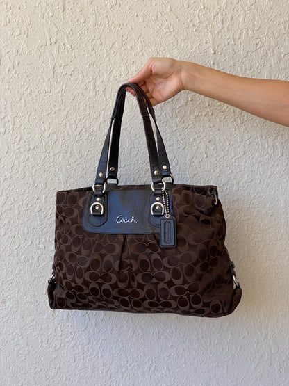 Coach Authentic Ashley Signature Sateen Brown G1051-F15510 Satchel Bag