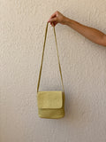 Y2K First Issue Liz Claiborne Pastel Yellow Woven Shoulder Bag - Vintage Summer Crossbody Purse