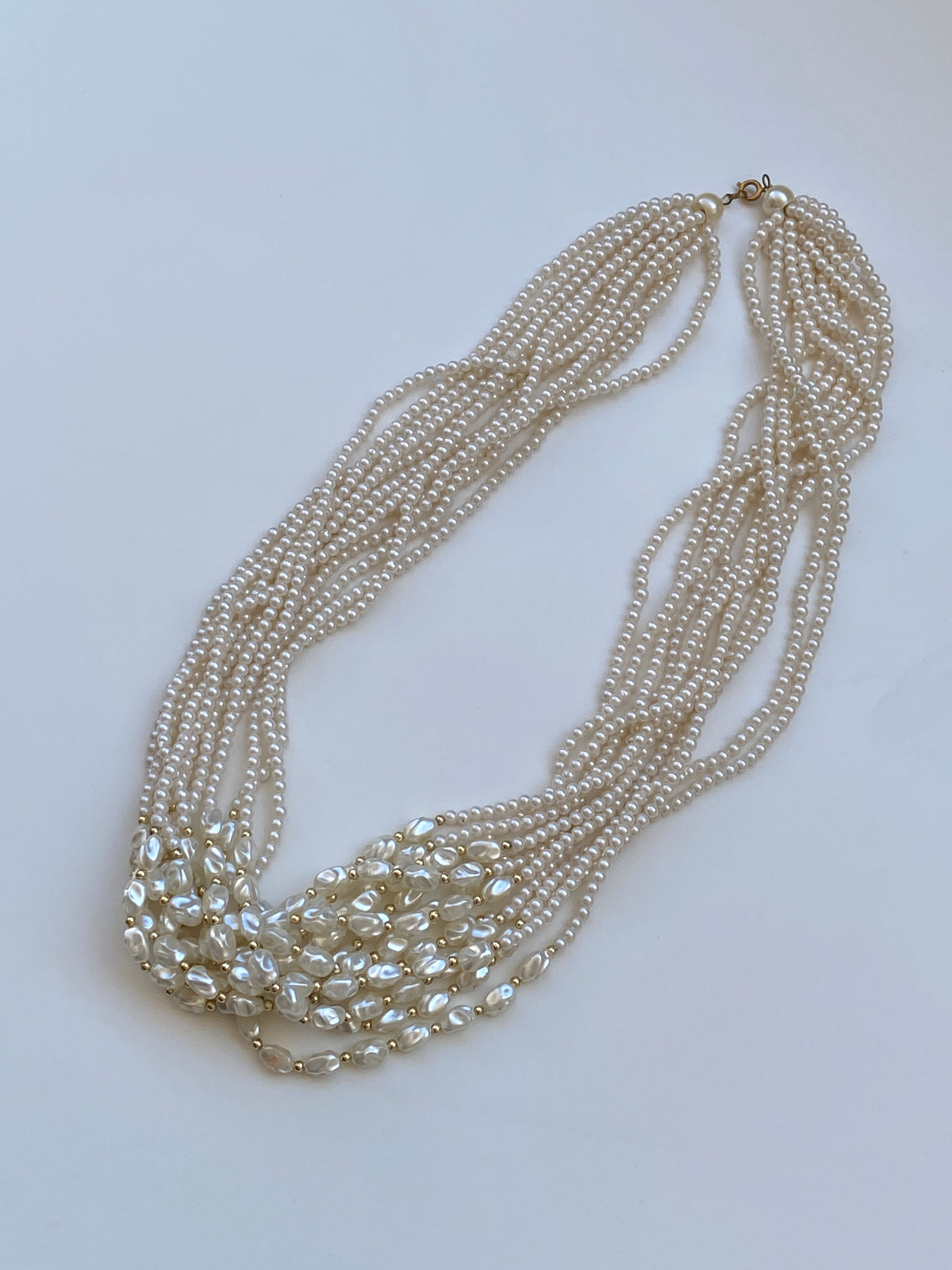 Vintage Multi Strand Faux Pearl Necklace Layered Classic Elegant Jewelry Vintage Multi Strand Faux Pearl Necklace Layered Classic Elegant Jewelry