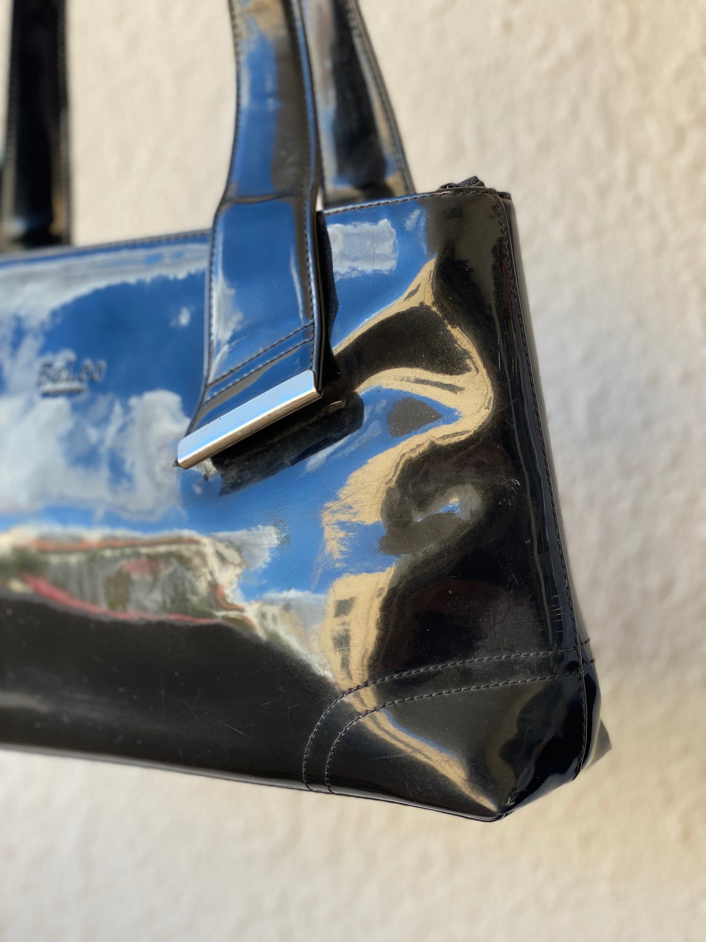 Vintage 90s BaLee Black Patent Leather Shoulder Bag