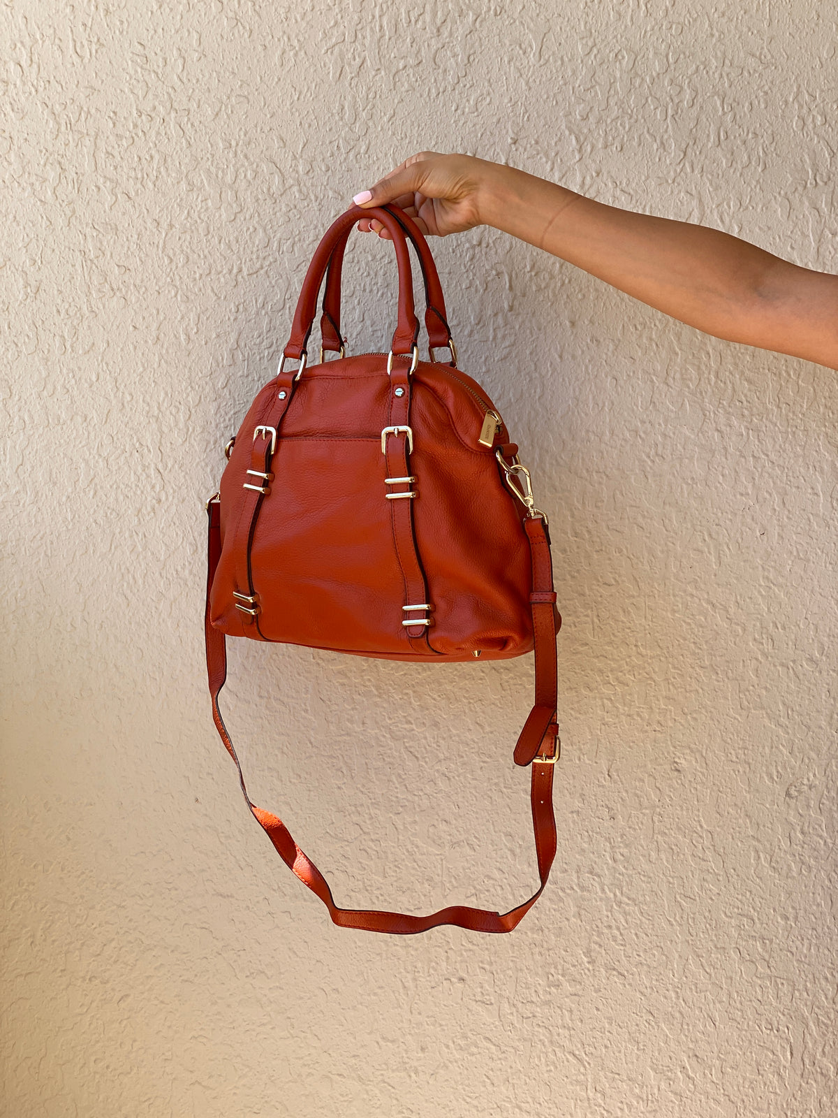 Vintage Danier Cognac Genuine Leather Convertible Satchel Crossbody Bag Vintage Danier Cognac Genuine Leather Convertible Satchel Crossbody Bag