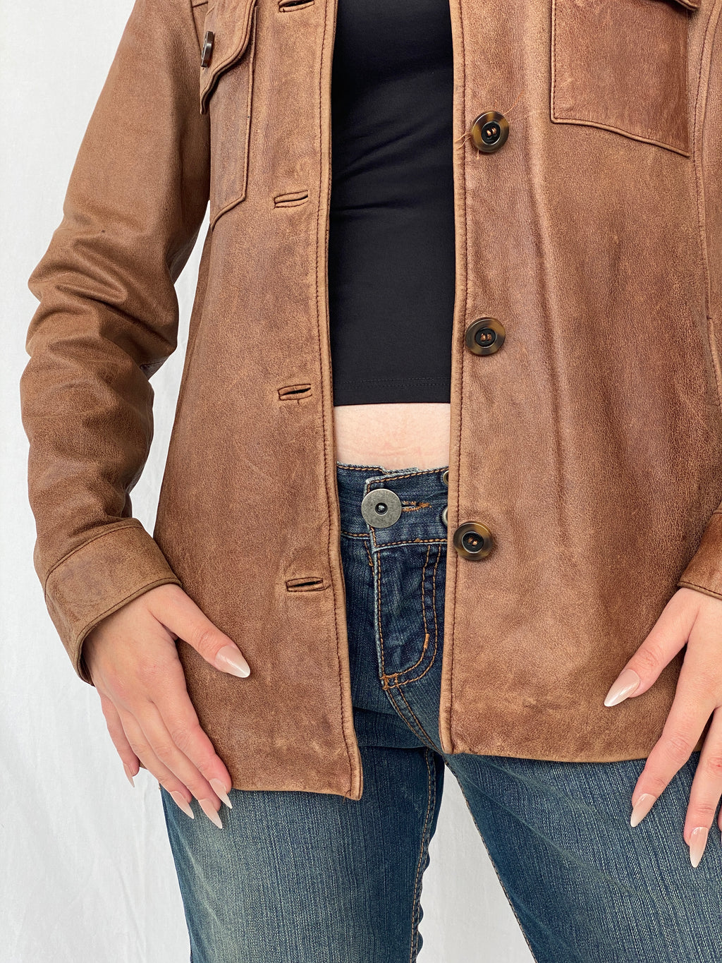 Vintage Club Manaco Classic Brown Leather Jacket - M