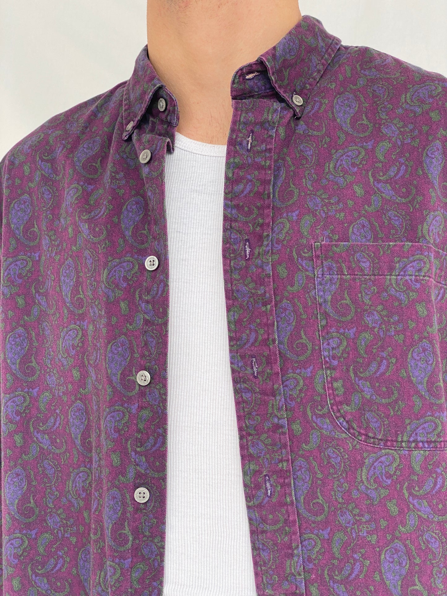 Vintage 90s Cambridge Classics Paisley Print Button Up Men’s Shirt - XL