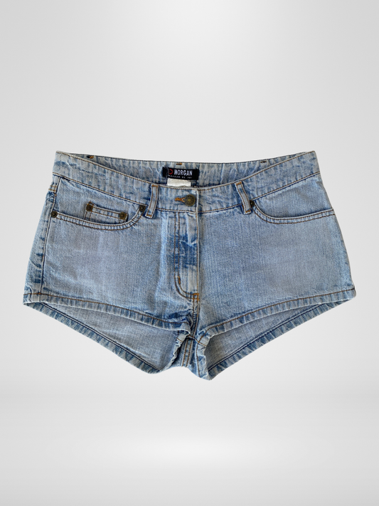 Vintage Morgan De Toi Light Wash Hot Mini Denim Shorts - M