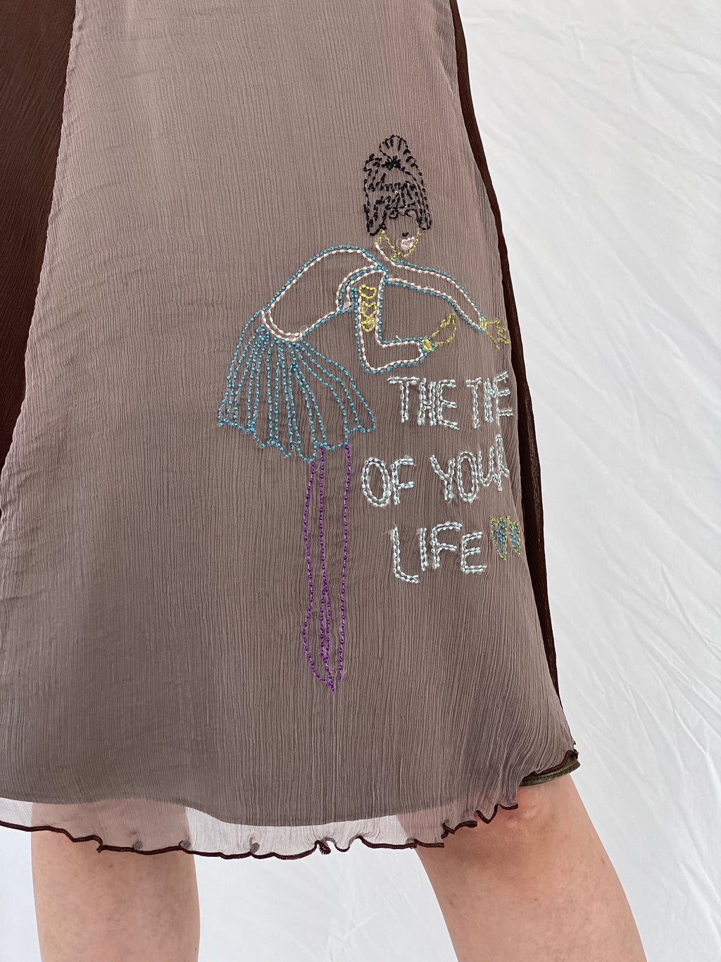 Vintage Christian Lacroix Jeans Midi Silk Skirt - M