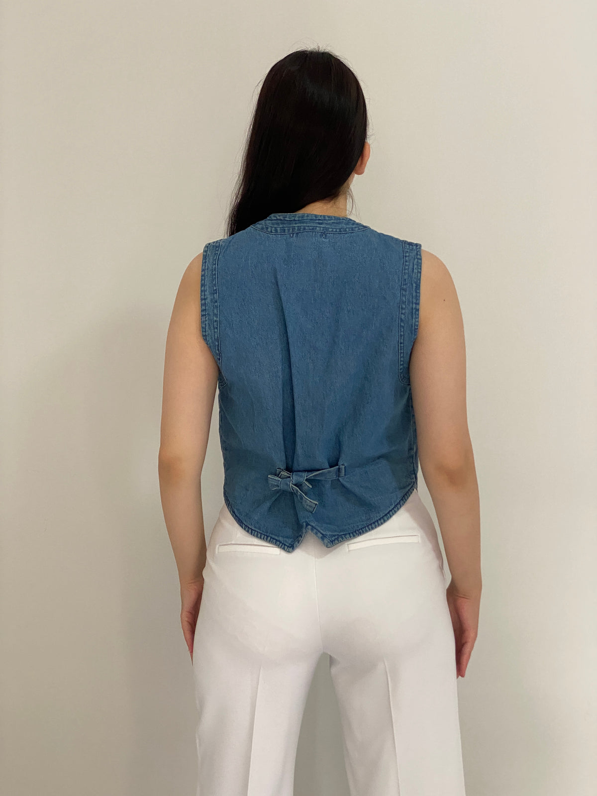 Vintage 90s New Direction Denim & Mosaic Tapestry Zip-Up Vest – M