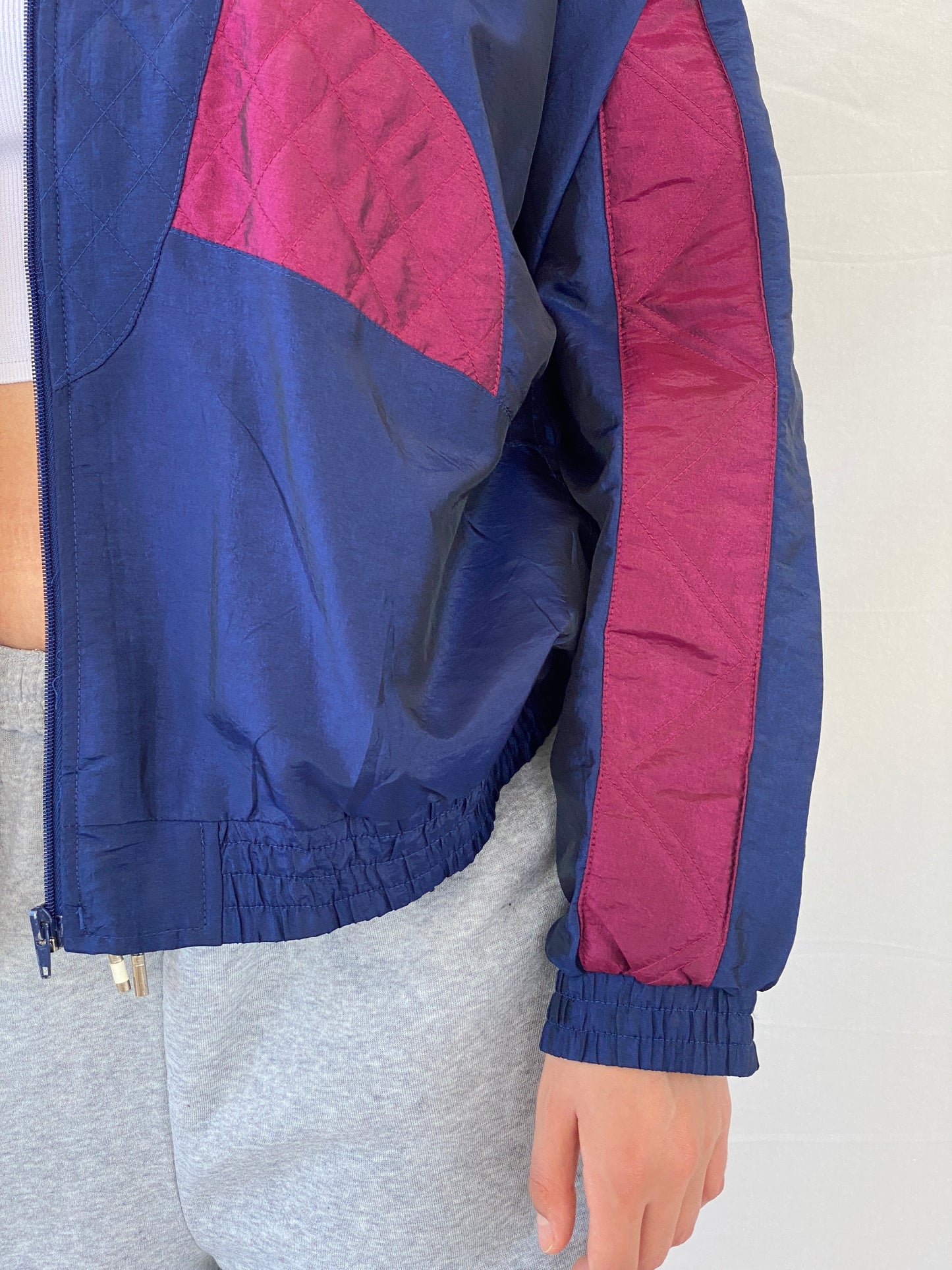 Vintage 80s/90s Sunterra Navy Windbreaker Track Jacket - L