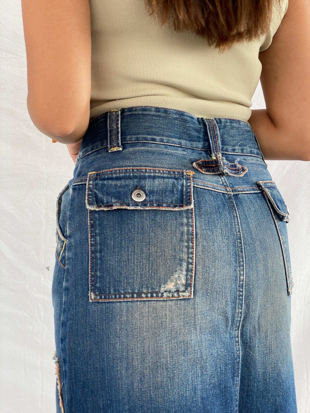 United Colors Of Benetton Midi Denim Skirt - Balagan Vintage Midi Skirt 00s, denim skirt, midi skirt, NEW IN, Rama