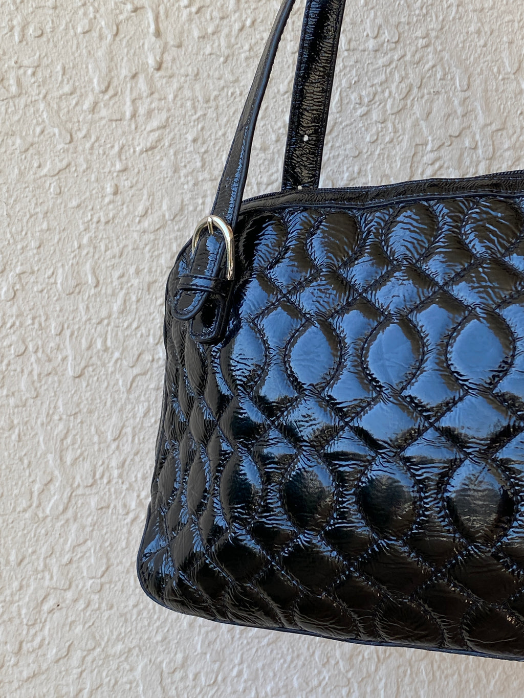 Hobo International Black Purse Patent Leather Quilted Shoulder Bag