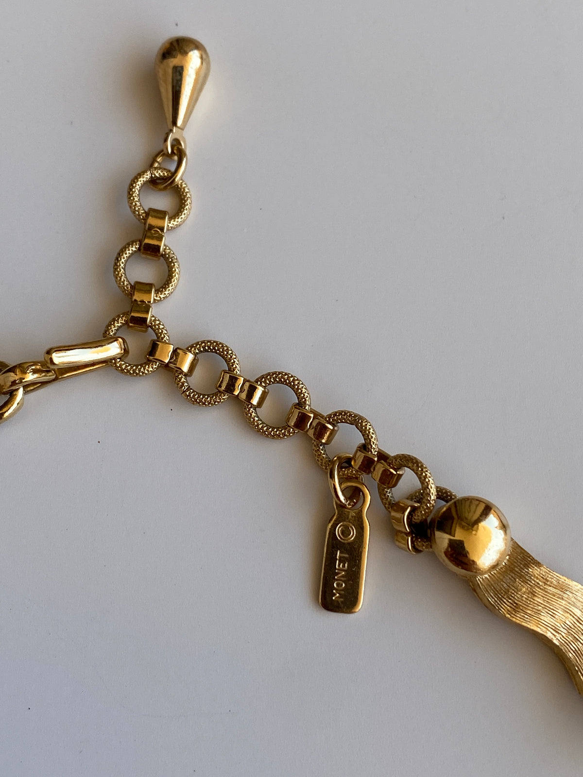 Vintage Monet Brushed Gold Wave Link Choker Necklace Vintage Monet Brushed Gold Wave Link Choker Necklace