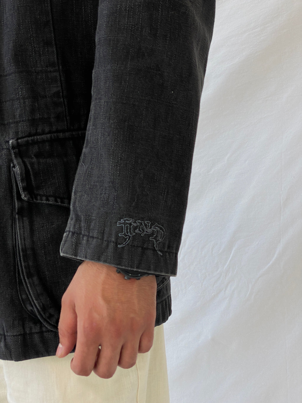 Diesel Black Denim Heavy Long Jacket - XXL