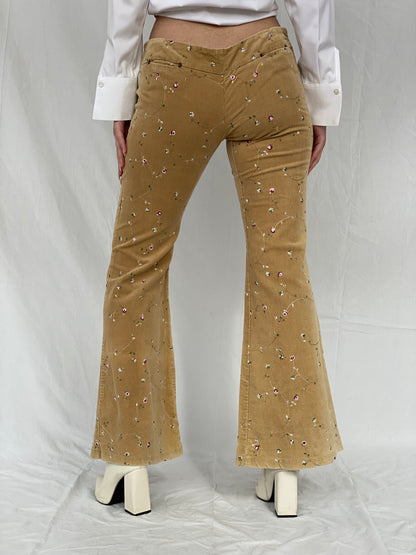 Y2K Misope USA Corduroy Low Rise Flare Pants - 40EUR