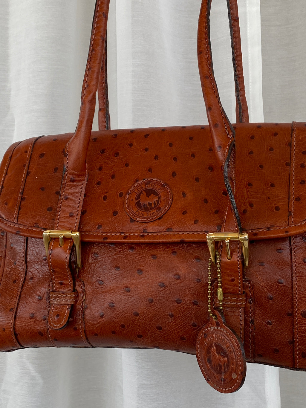 Vintage Los Robles Polo Time Brown Genuine Leather Shoulder Bag