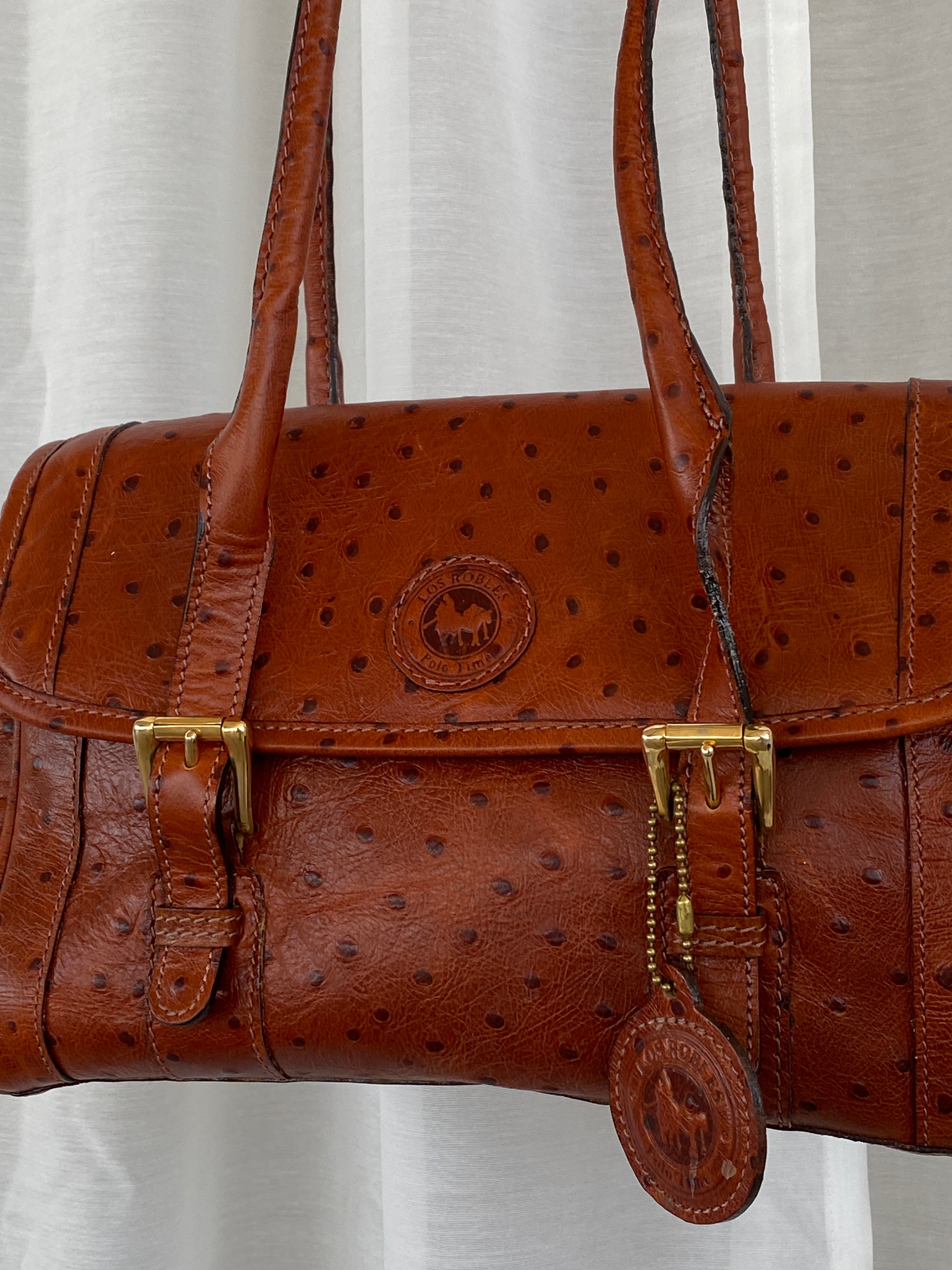 Vintage Los Robles Polo Time Brown Genuine Leather Shoulder Bag