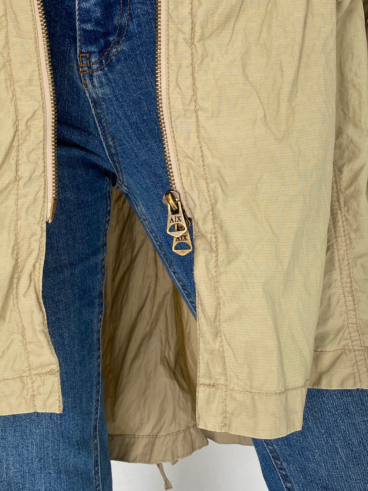 AX Armani Exchange Lightweight Hooded Beige Jacket - S AX Armani Exchange Lightweight Hooded Beige Jacket - S