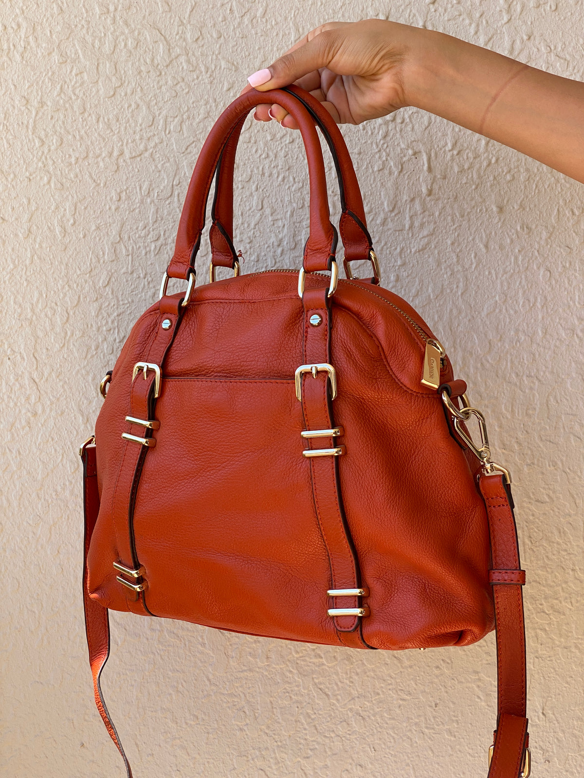 Vintage Danier Cognac Genuine Leather Convertible Satchel Crossbody Bag Vintage Danier Cognac Genuine Leather Convertible Satchel Crossbody Bag
