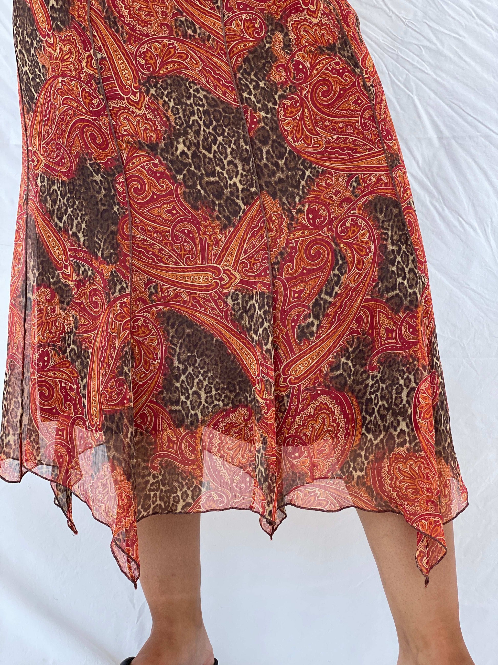 Vintage 90s Gelco Orange Midi Skirt Size XL - Balagan Vintage Midi Skirt 00s, 90s, animal print, Dina, floral skirt, midi skirt, NEW IN