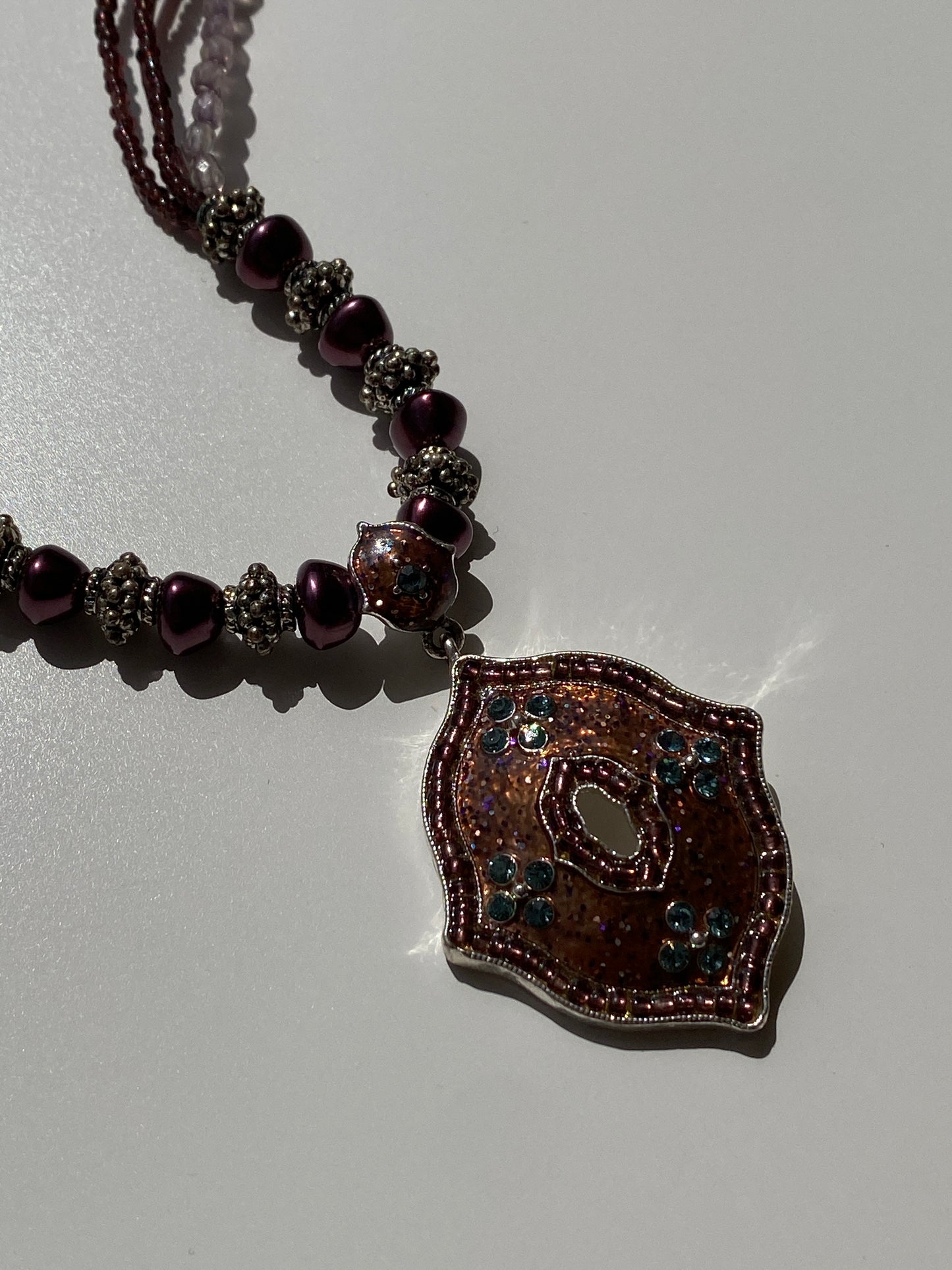 Y2K Purple & Lavender Multi-Strand Seed Bead Whimsical Necklace
