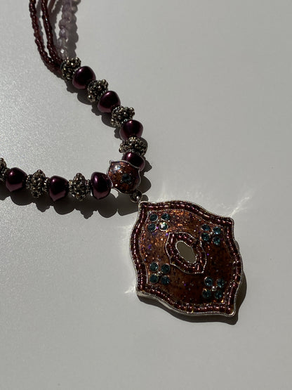 Y2K Purple & Lavender Multi-Strand Seed Bead Whimsical Necklace
