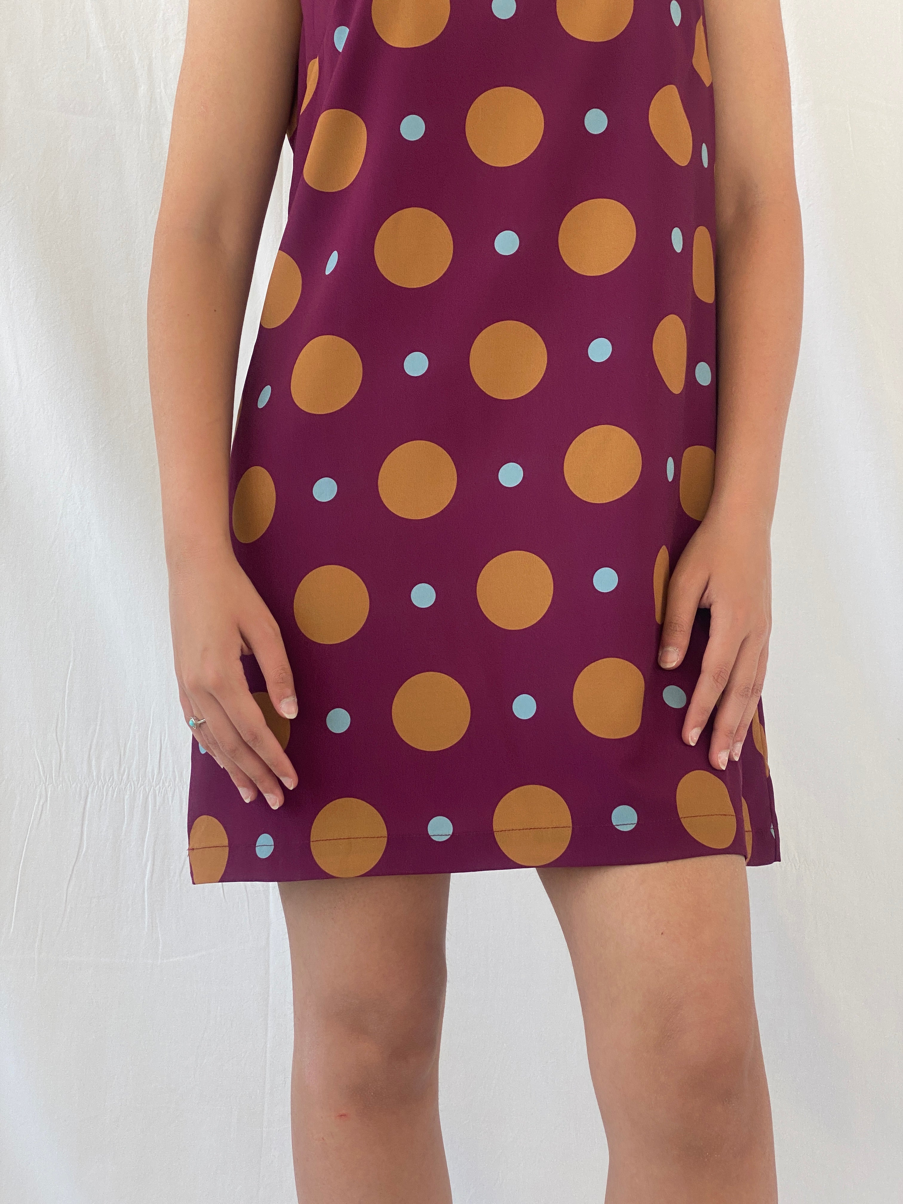 Princess Highway 60s-Inspired Dots Purple Turtle Neck Short Dress - L