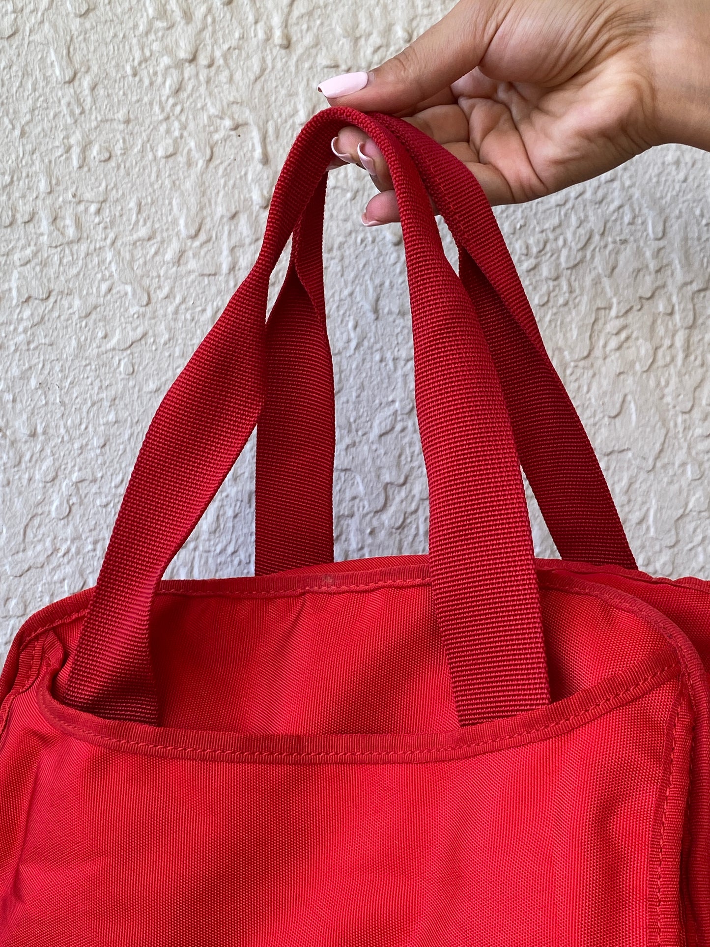 Fossil Red Heavy-Duty Nylon Laptop Messenger Hand-Crafted Work Bag