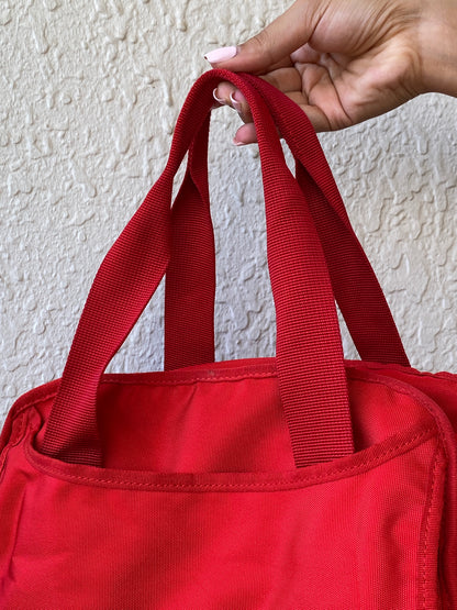 Fossil Red Heavy-Duty Nylon Laptop Messenger Hand-Crafted Work Bag