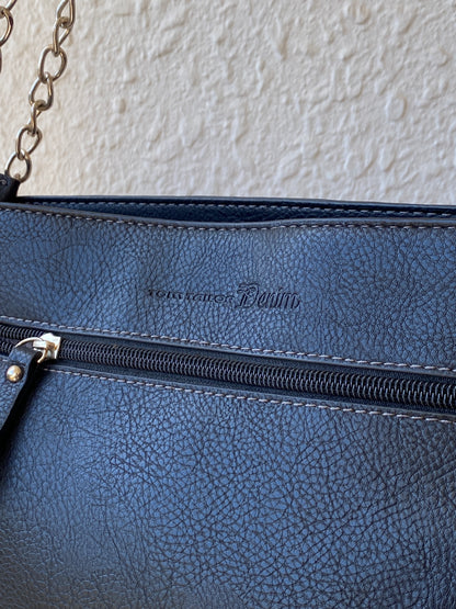 Tom Tailor Denim Black Leather Chain Strap Shoulder Crossbody Bag