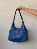 Vintage Tignanello Blue Purse Genuine Leather Hobo Shoulder Bag