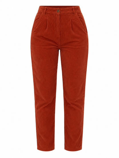 Vintage 90s Too Bizzy Rust Orange Corduroy High-Waisted Tapered Pants – 38EUR