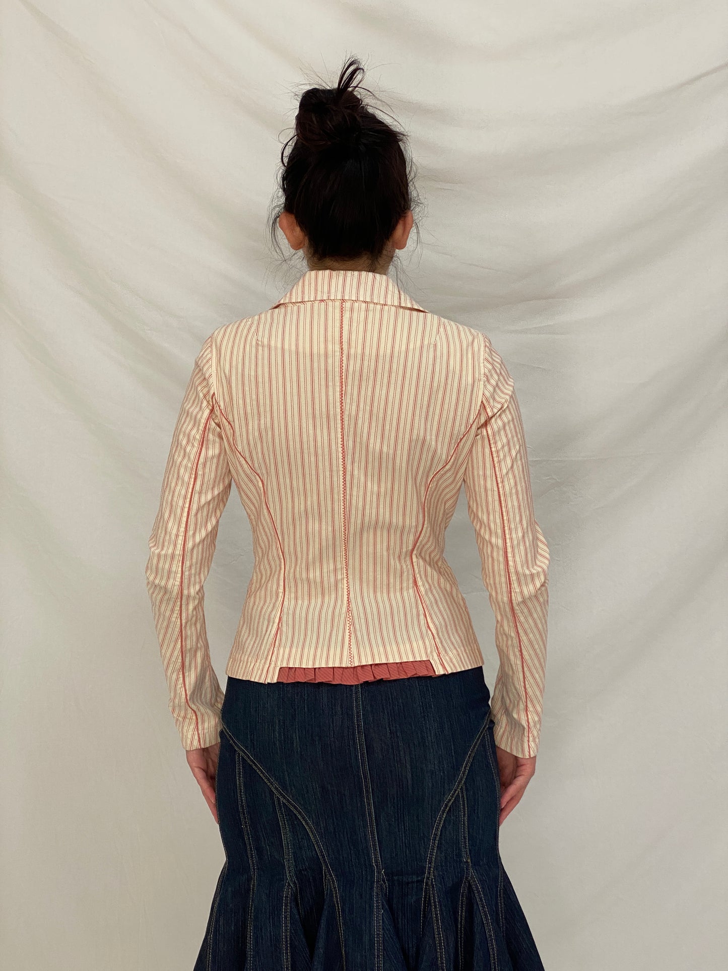 Vintage Tarmanuda by Grazia Pi Pink Striped Tailored Blazer – S