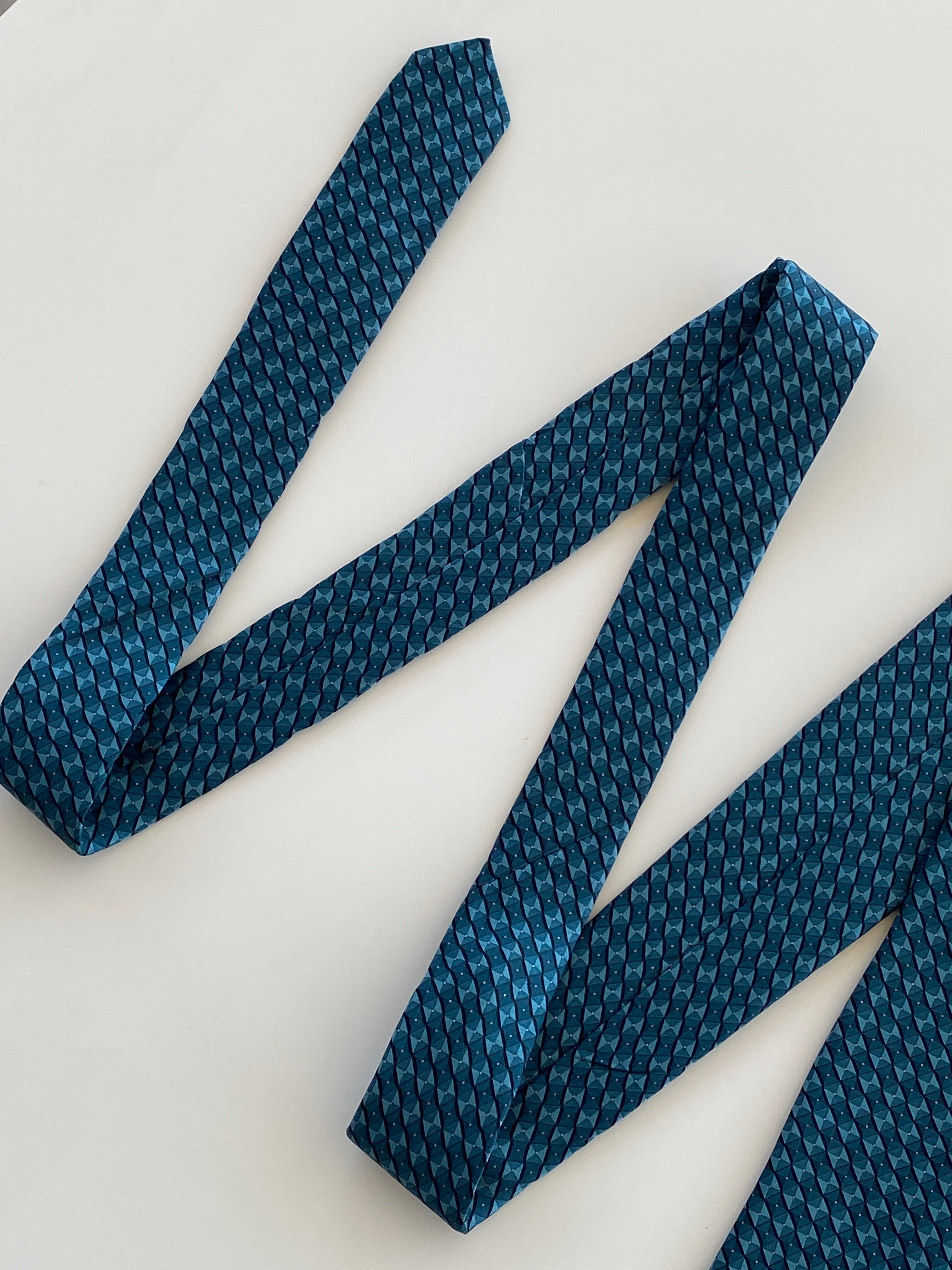 Vintage VE Via Europa Fine Neckwear Men’s Blue Silk Neck Tie