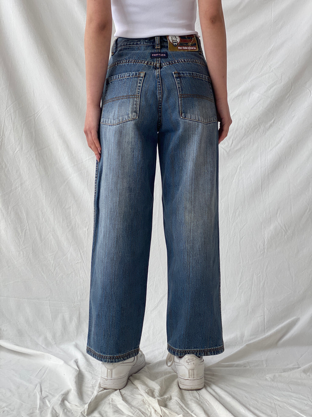 Y2K Phat Farm P Denim Wide Leg Women’s Striped Jeans - 34EUR