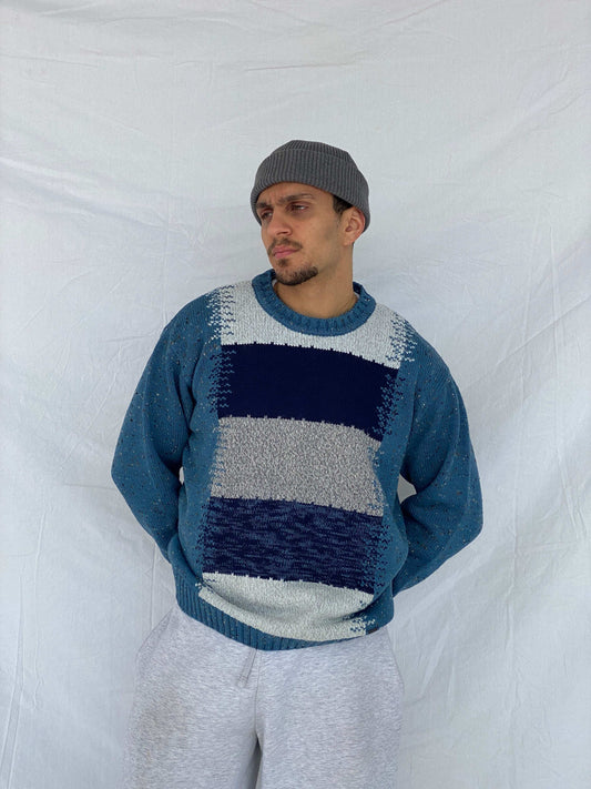 Sementa Collection‘s Blue Knitted Sweater - Size L - Balagan Vintage Sweater 80s, 90s, Abdullah, knitted sweater, vintage sweater, winter