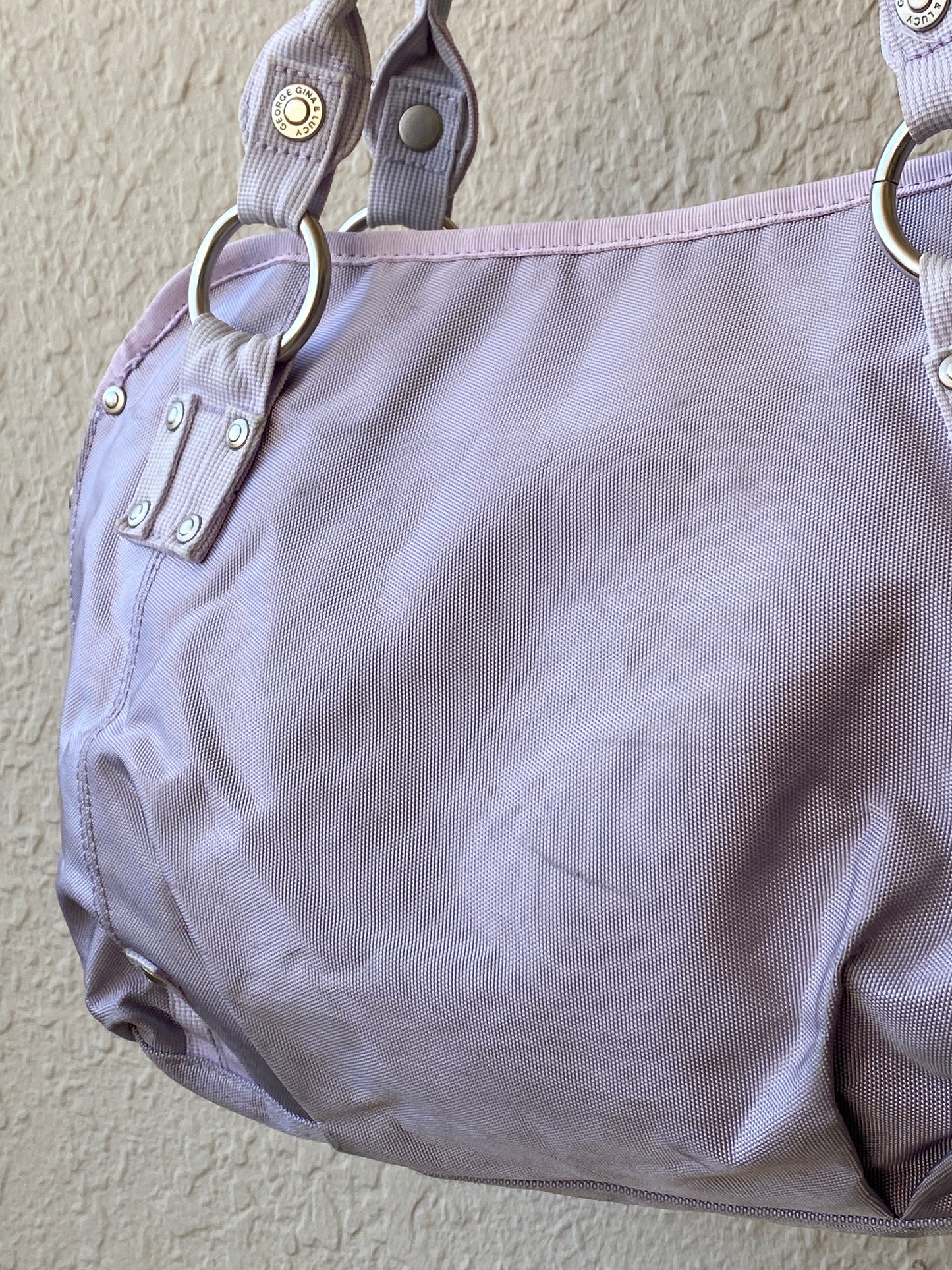 Vintage Y2K George Gina & Lucy Lilac Nylon Utility Handbag