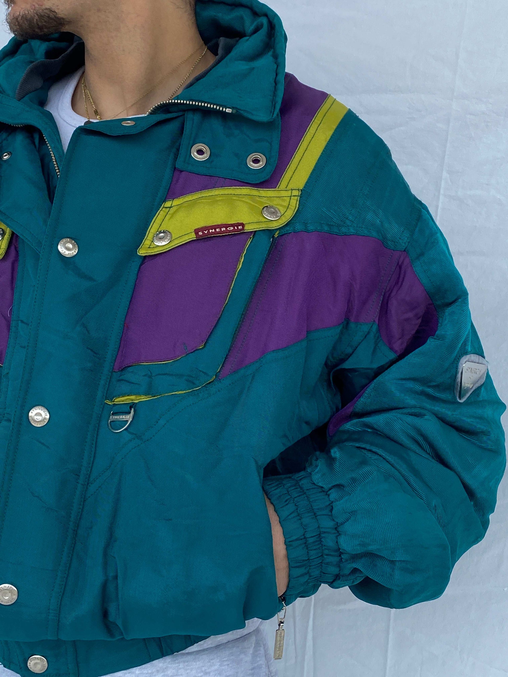 Vintage 80s Synergie Puffer Ski Jacket - Size XL - Balagan Vintage Ski Jacket 80s, 90s, Abdullah, ski jacket, winter