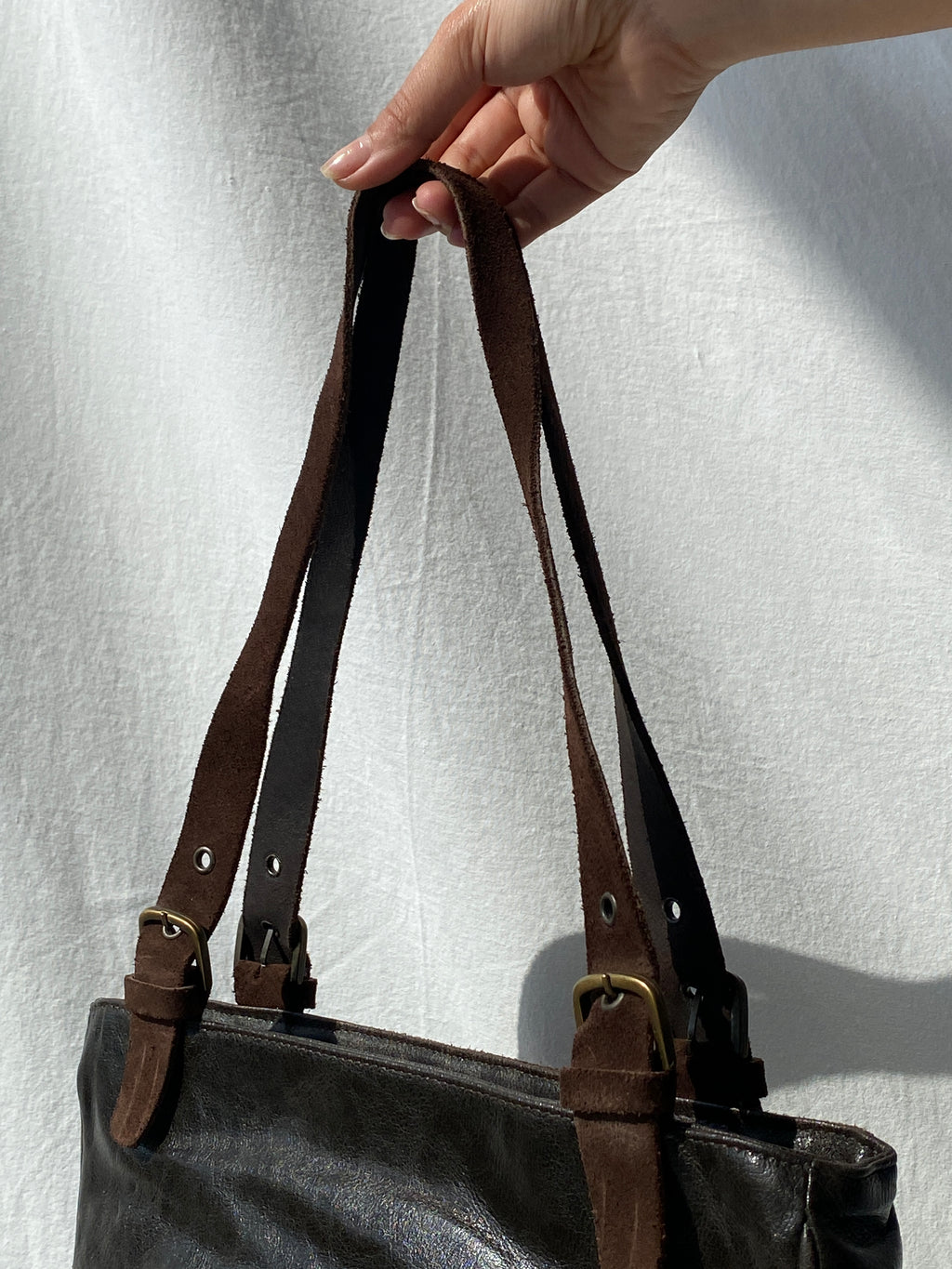 Vintage Malandrino Fringe Dark Brown Genuine Suede Bag