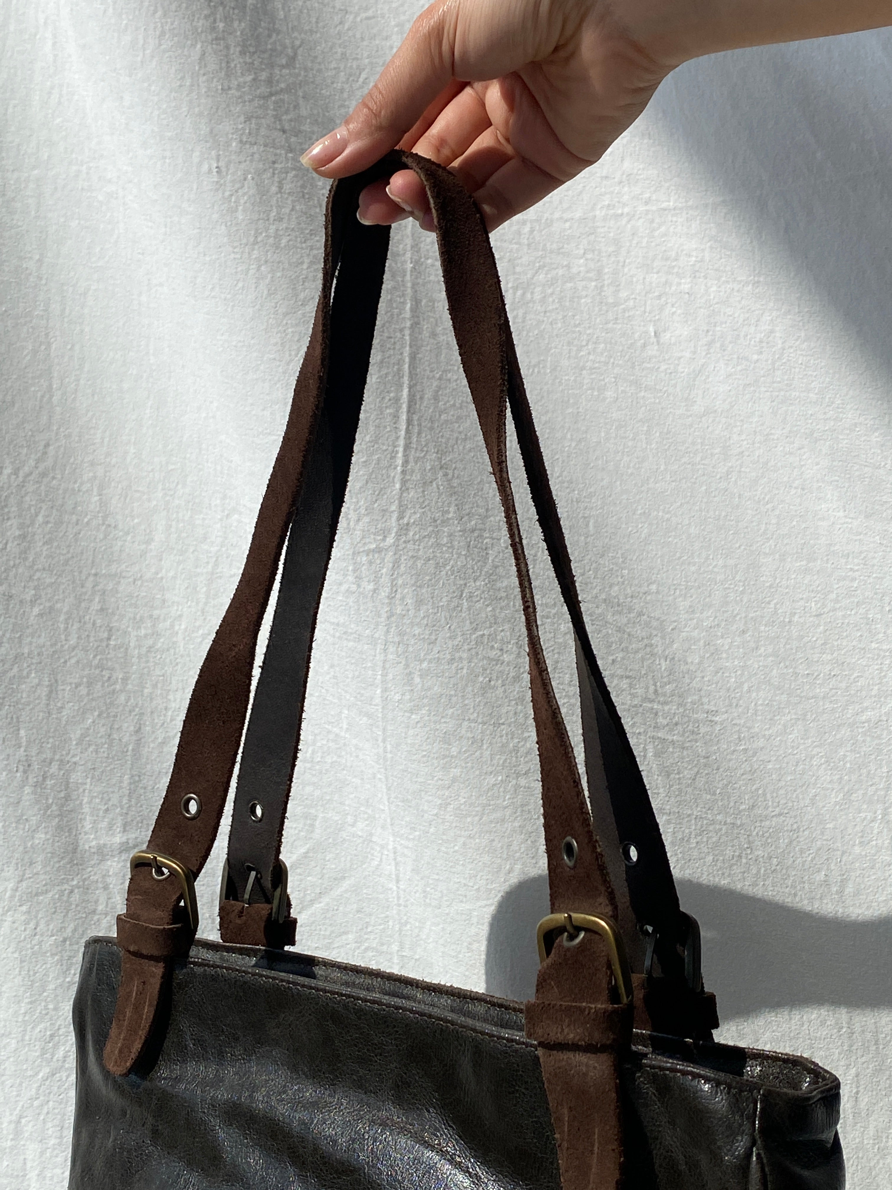 Vintage Malandrino Fringe Dark Brown Genuine Suede Bag